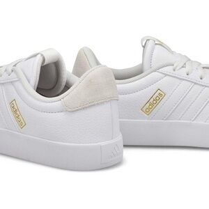 Adidas White and Gold Court VL 3.0 Sneakers